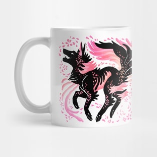 Cherry Blossom Wolf Mug